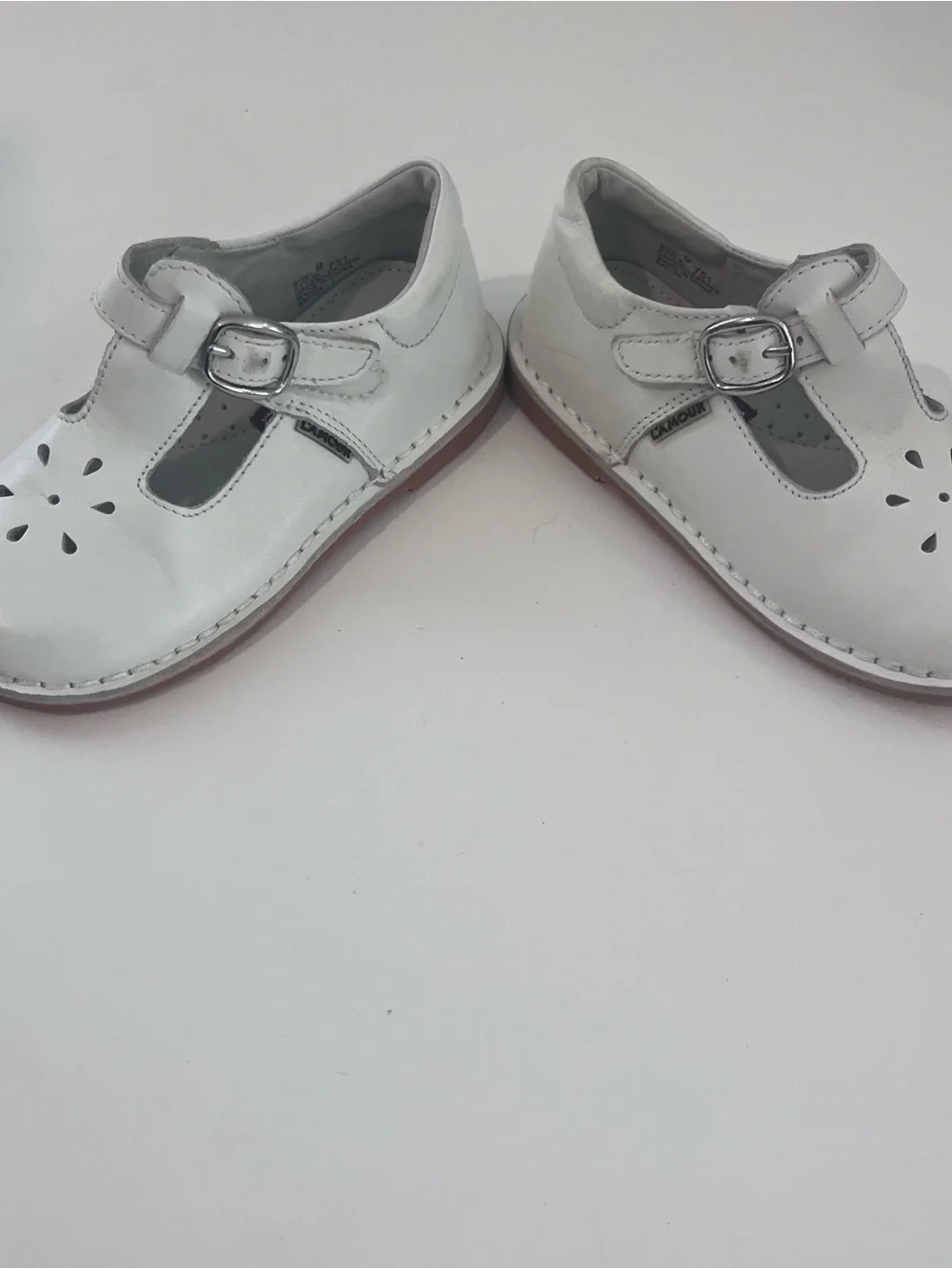 Lamour Girls White T Strap Mary Jane Leather Shoes Size 9 Toddler Summer Spring